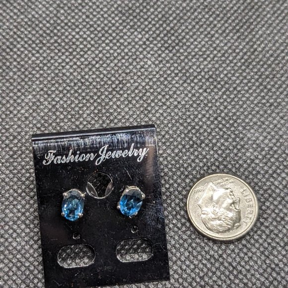 Small London Blue Topaz Earrings - Picture 3 of 6